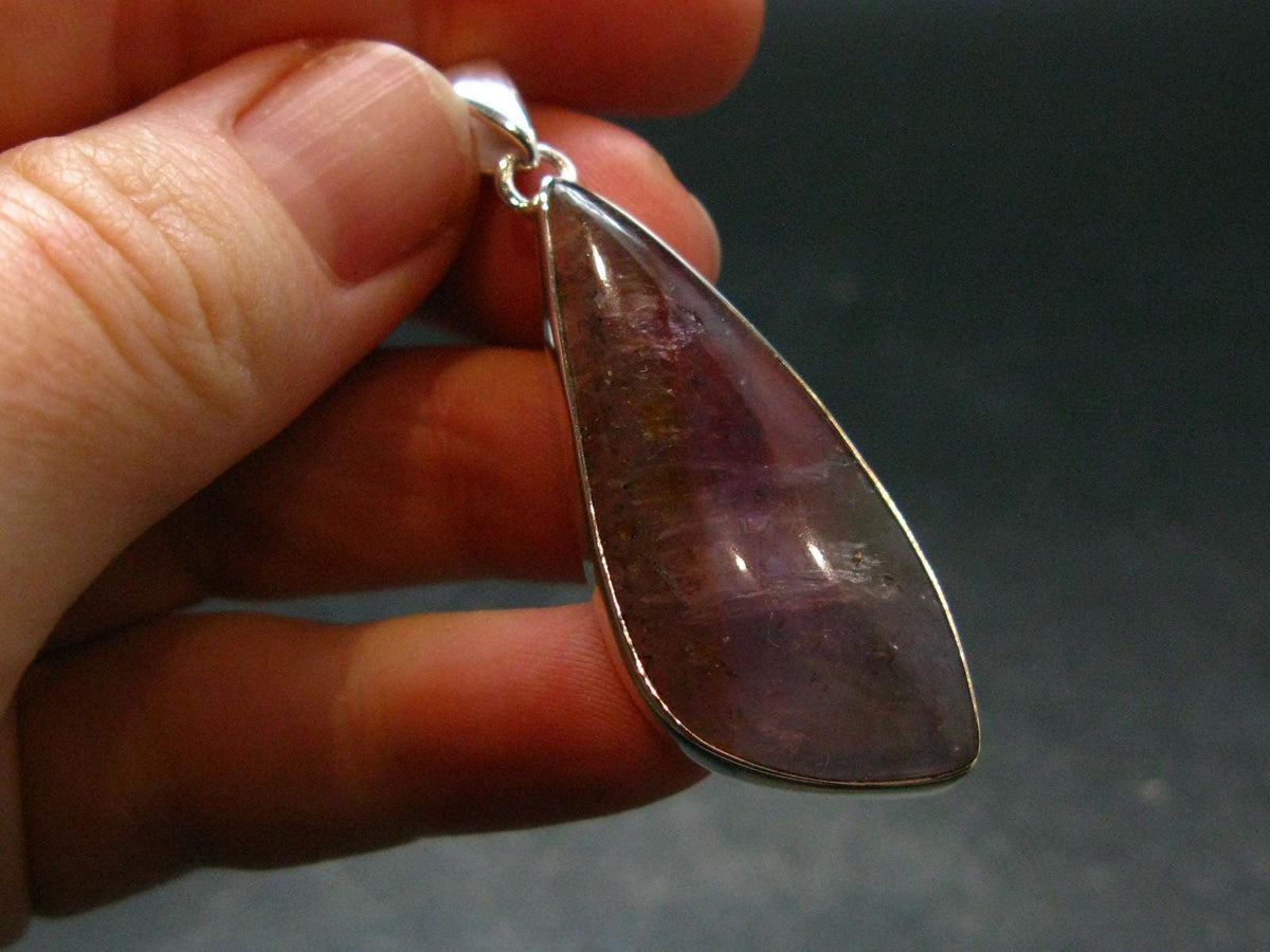 Cacoxenite Super 7 Silver Plated Pendant From Brazil - 2.0" - 6.11 Grams