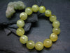 Australian Golden Prehnite Genuine Bracelet ~ 7.5 Inches ~ 16mm Round Beads