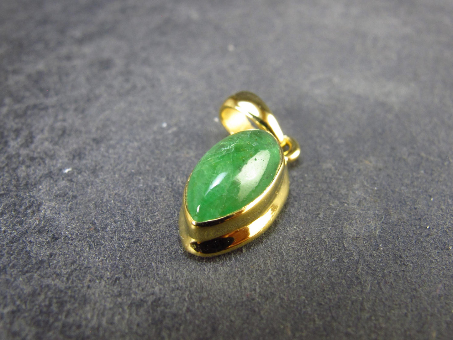 Tsavorite Green Garnet Gold Plated Silver Pendant from Tanzania - 0.8" - 1.68 Grams