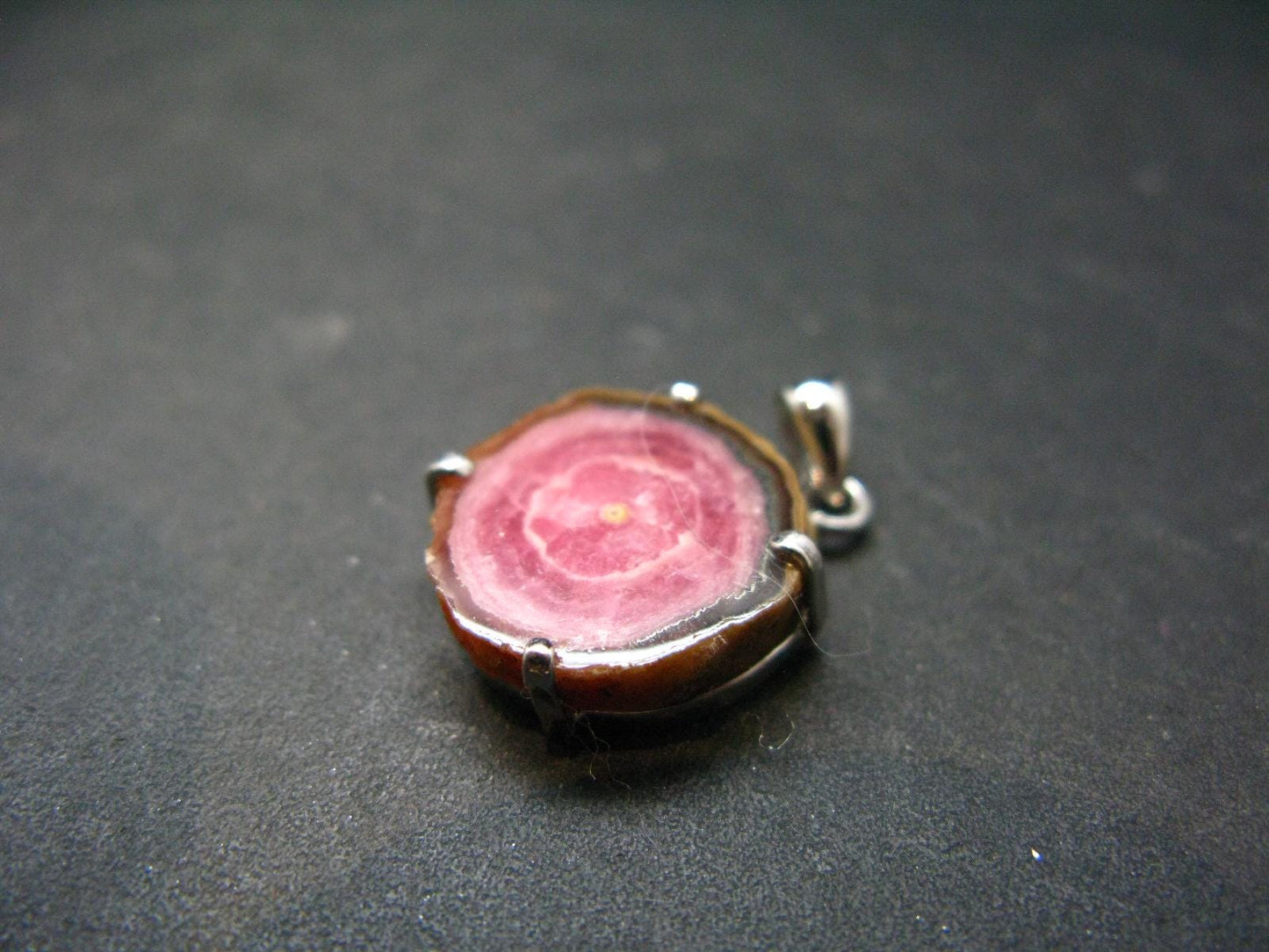 Rhodochrosite Sterling Silver Pendant From Alma Colorado - 0.9" - 3.20 Grams
