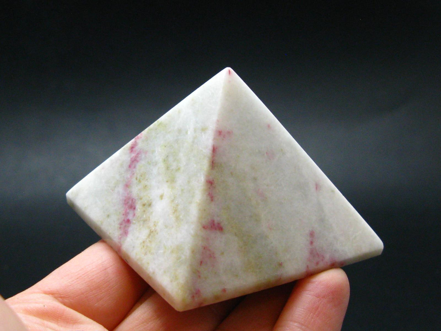 Large Cinnabar in Quartz Pyramid from Peru - 123.94 Grams - 2.2"