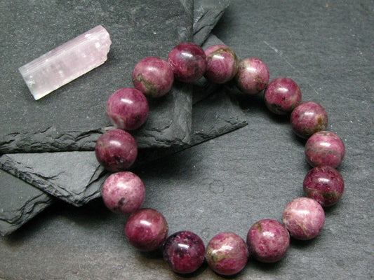 Pink Tourmaline Genuine Bracelet ~ 7 Inches ~ 12mm Round Stones