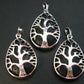Lot of 3 Natural Lava Drop Shape Pendant Tree of Life