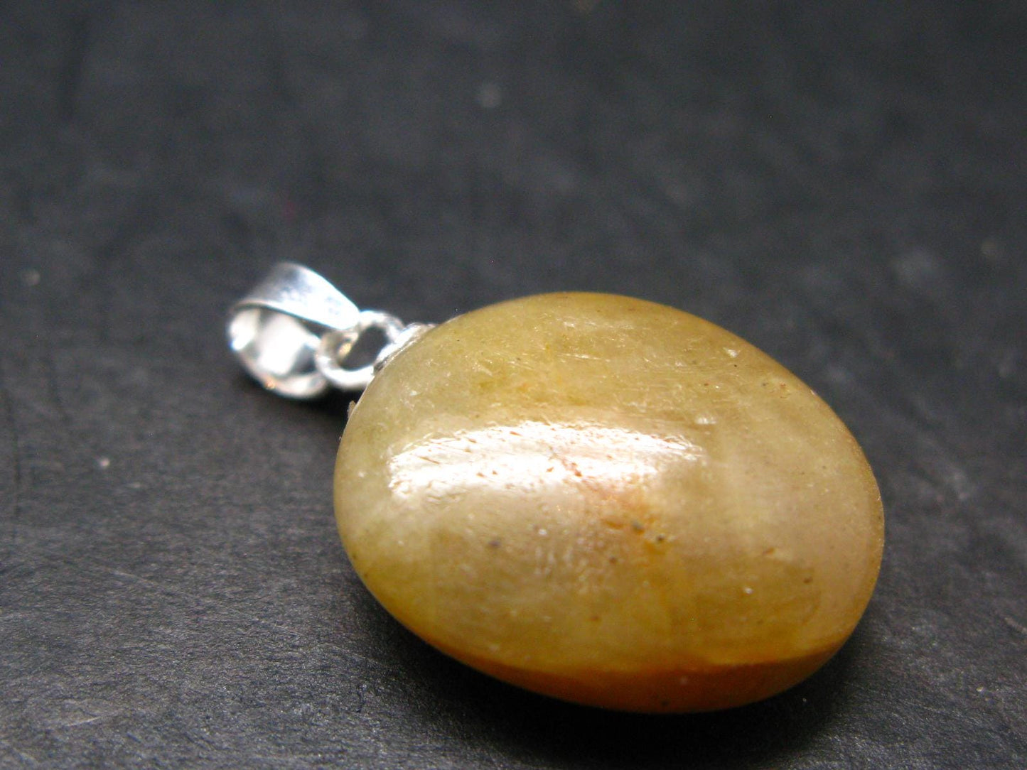 Yellow Sapphire Silver Pendant From Sri Lanka - 0.9" - 17.20 Carats