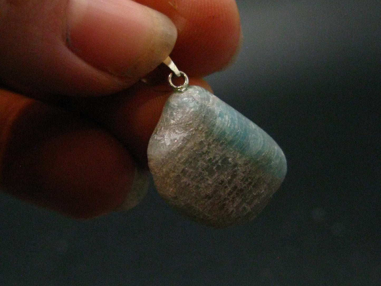 Rarest Paraiba Copper Blue Tourmaline Crystal Silver Pendant From Brazil - 1.1" - 3.18 Grams