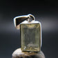 Gem Libyan Desert Glass Tektite Faceted Pendant Sterling Silver from Libya - 0.9" - 2.94 Grams