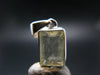 Gem Libyan Desert Glass Tektite Faceted Pendant Sterling Silver from Libya - 0.9" - 2.94 Grams