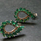 Gem Emerald Faceted Silver Earrings From Colombia - 3.40 Grams Total