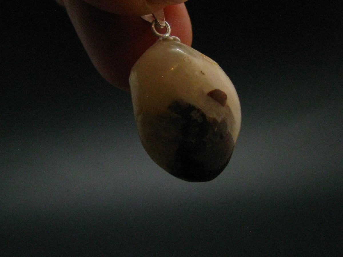 Very Rare White Cryolite 925 Silver Pendant from Greenland - 1.1" - 4.35 Grams