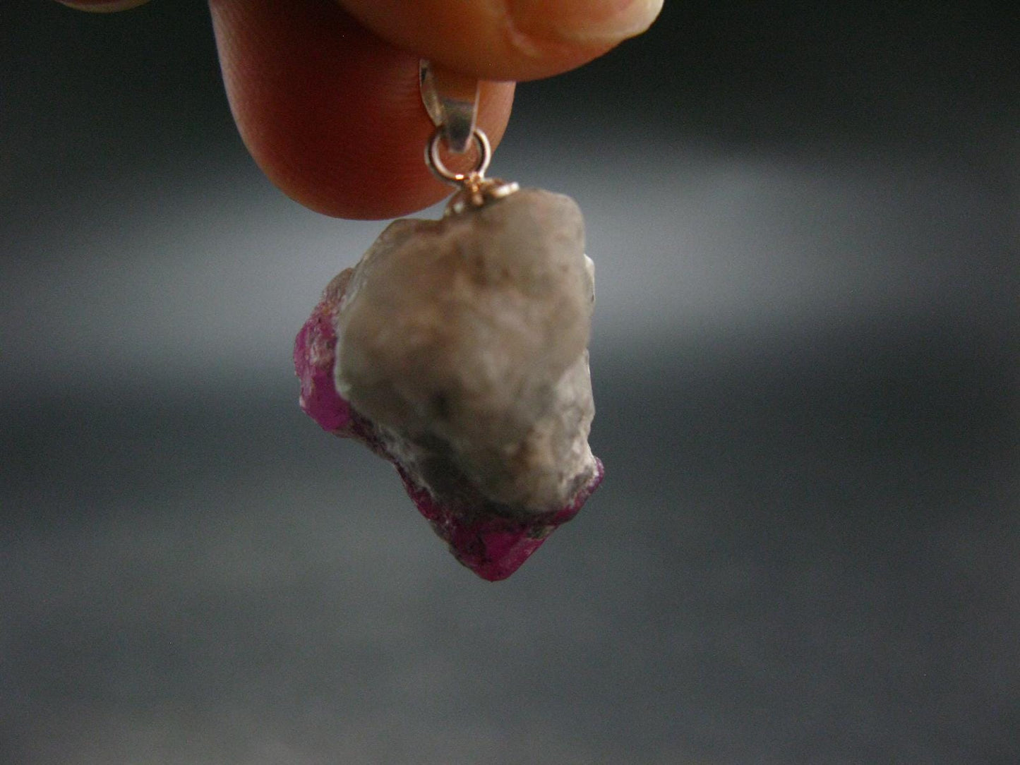 Ruby Silver Pendant from Afghanistan - 1.0" - 4.6 Grams