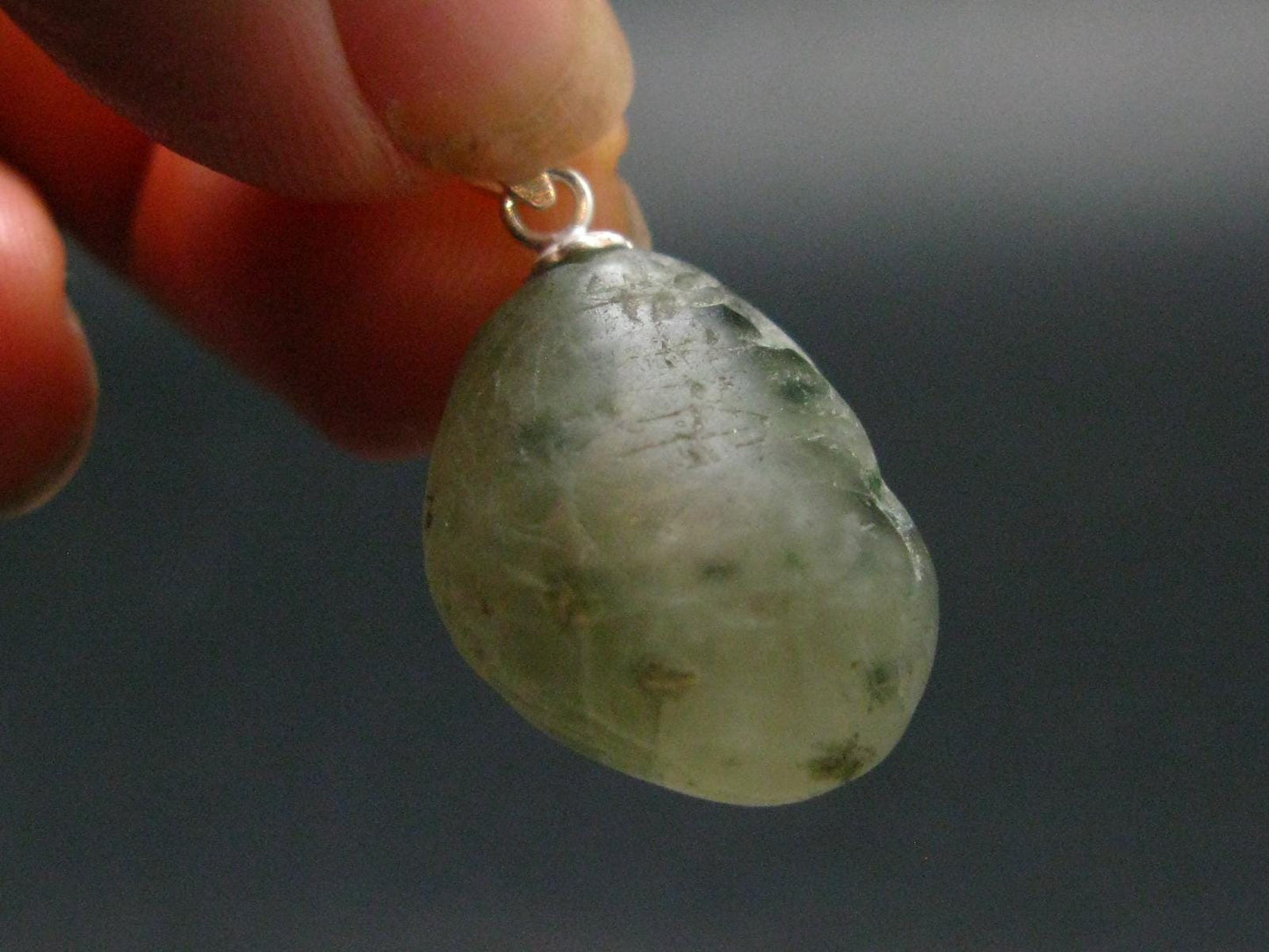 Phenakite Phenacite Tumbled Silver Pendant From Russia - 1.0" - 4.0 Grams