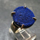 Royal Blue Rough Azurite Sterling Silver Ring From Russia - Size 8.25