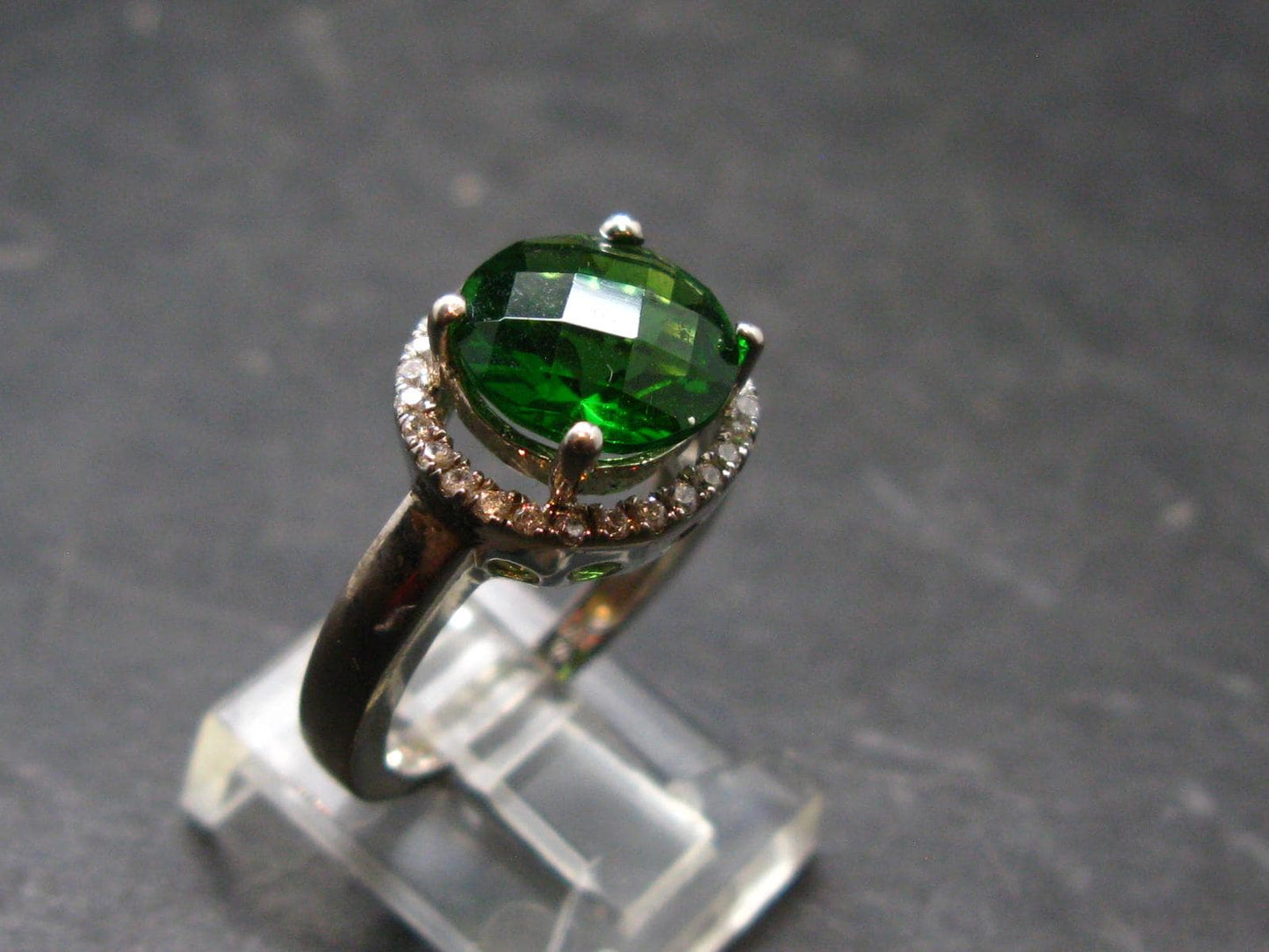Helenite Gaia Stone Gem Sterling Silver Ring From Washington - Size 6 - 2.6 Carats