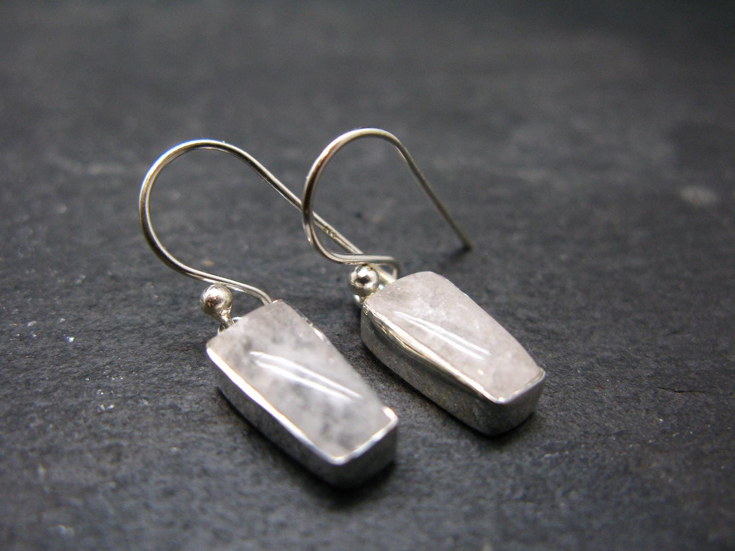 Natrolite Silver Earrings From Russia - 2.69 Grams