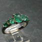 Emerald Faceted Silver Ring from Colombia - 3.14 Grams Total - Size 8