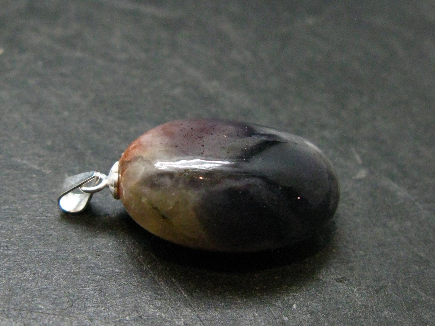 Iolite Cordierite & Sunstone Silver Pendant From India - 1.2" - 5.47 Grams