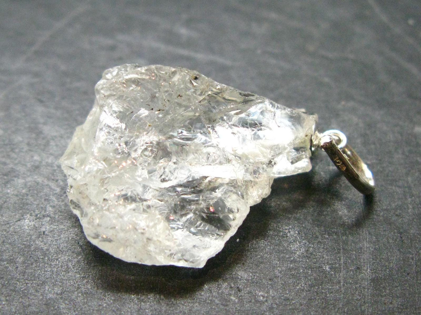 Goshenite Beryl Crystal 925 Silver Pendant From Brazil - 1.1" - 4.0 Grams