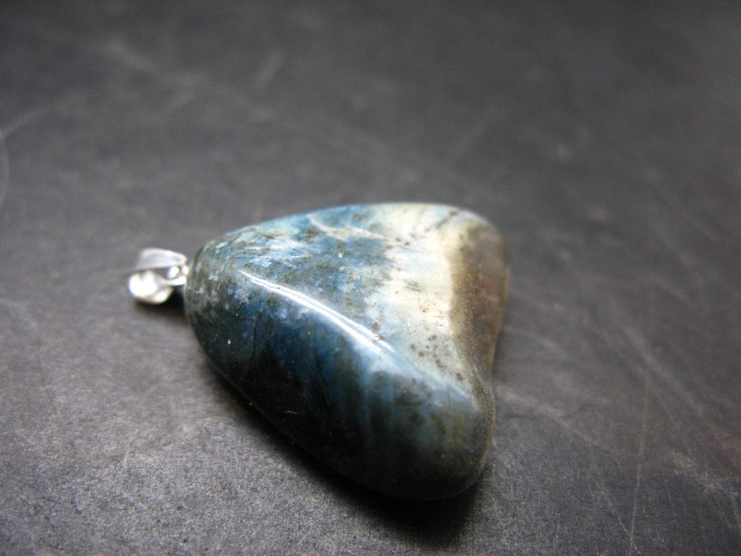 Very Rare Dianite (Blue Jade) Silver Pendant From Russia - 1.1"