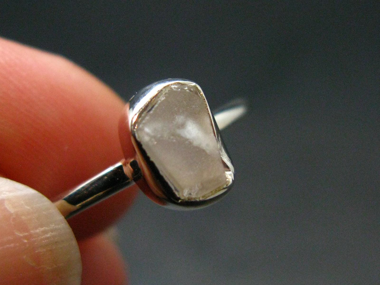 Phenakite Phenacite Crystal Silver Ring From Brazil - Size 8 - 1.80 Grams