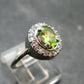 Natural Faceted Peridot Olivine Sterling Silver Ring - 3.11 Grams - Size 6.75