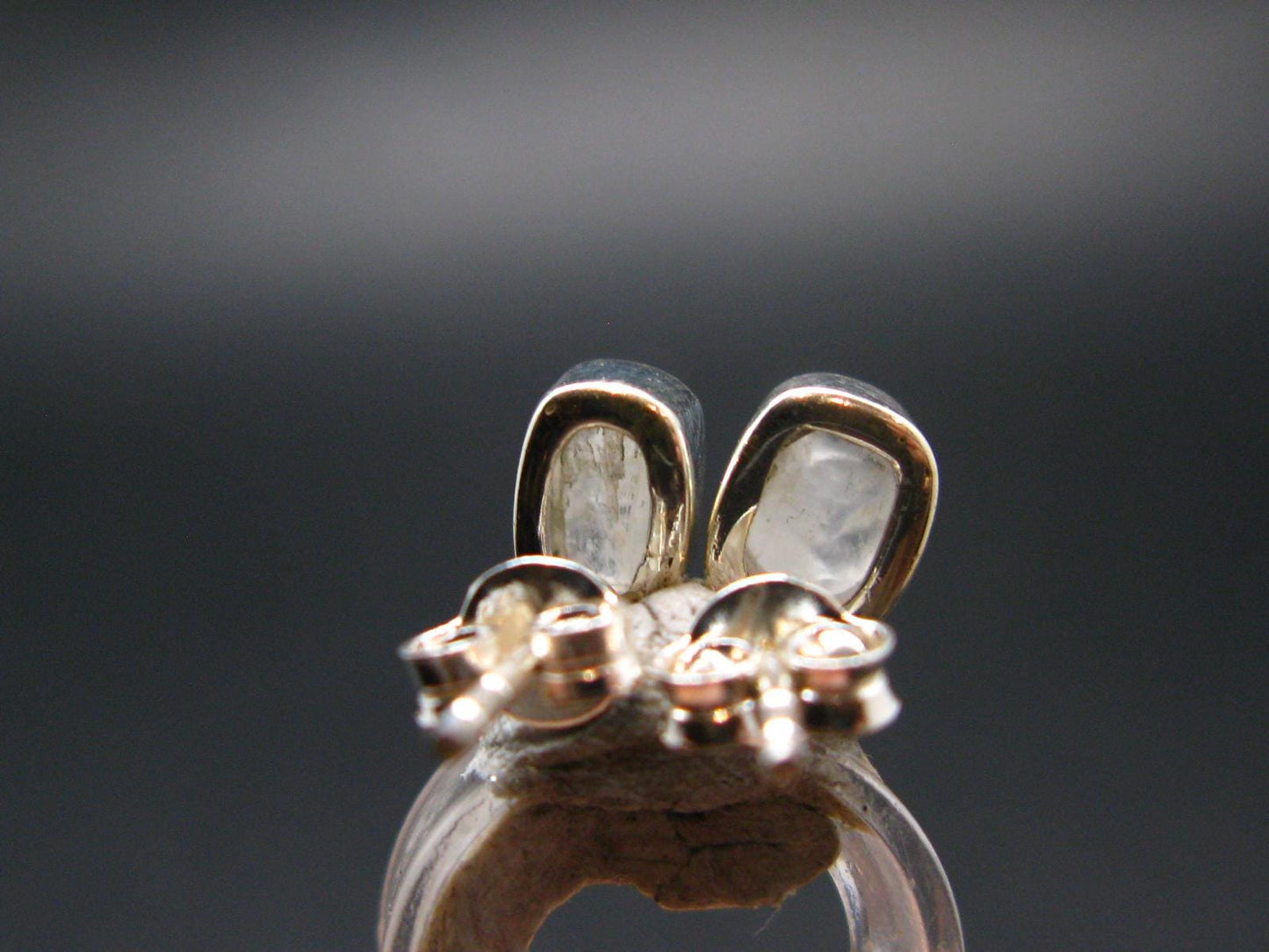 Natrolite Stud Earrings Sterling Silver From Tanzania - 1.34 Grams