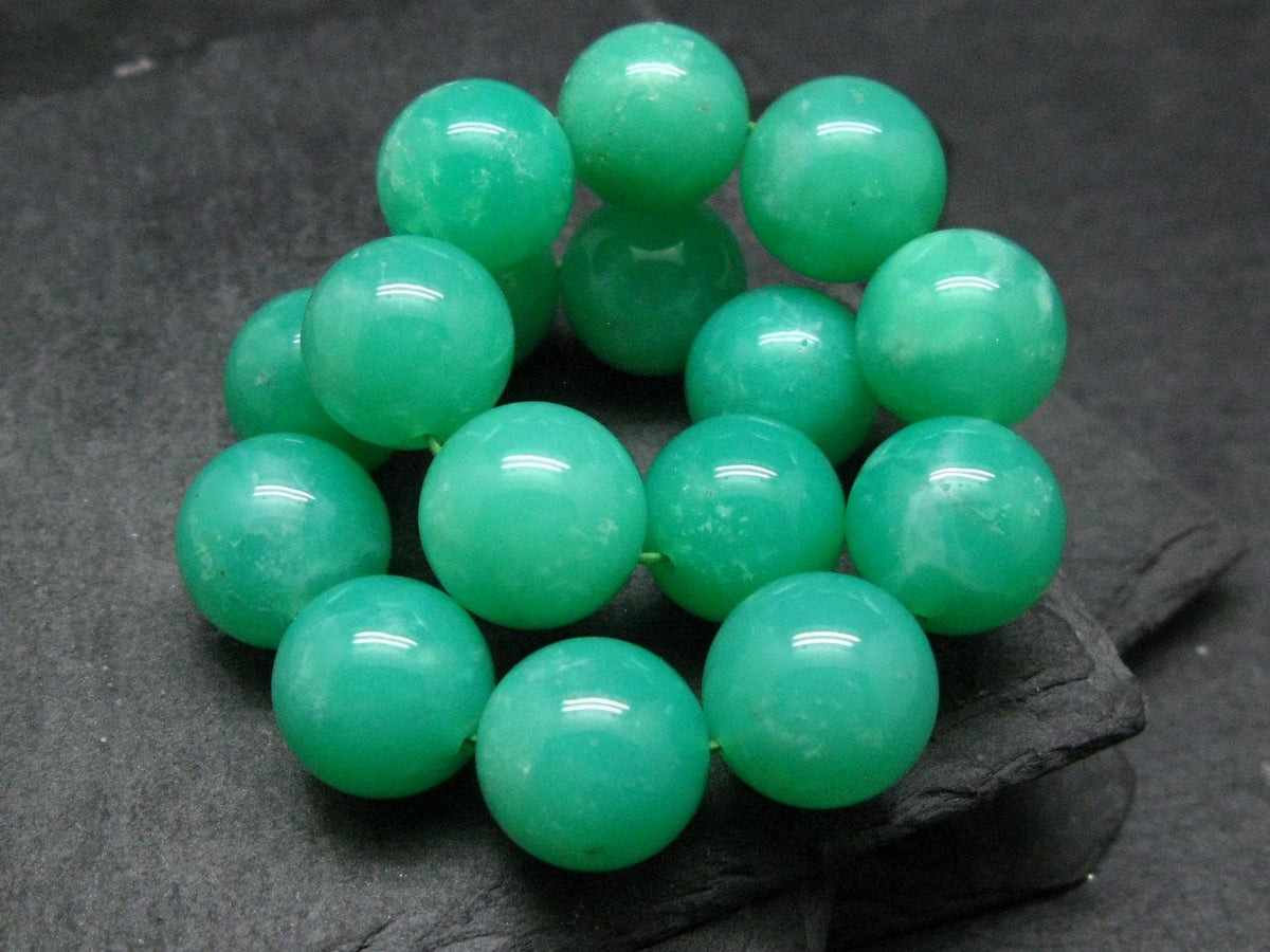 AAA Grade Chrysoprase Genuine Bracelet ~ 7 Inches ~ 13mm Round Beads
