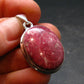Thulite Silver Plated Pendant From Norway - 1.4" - 6.71 Grams