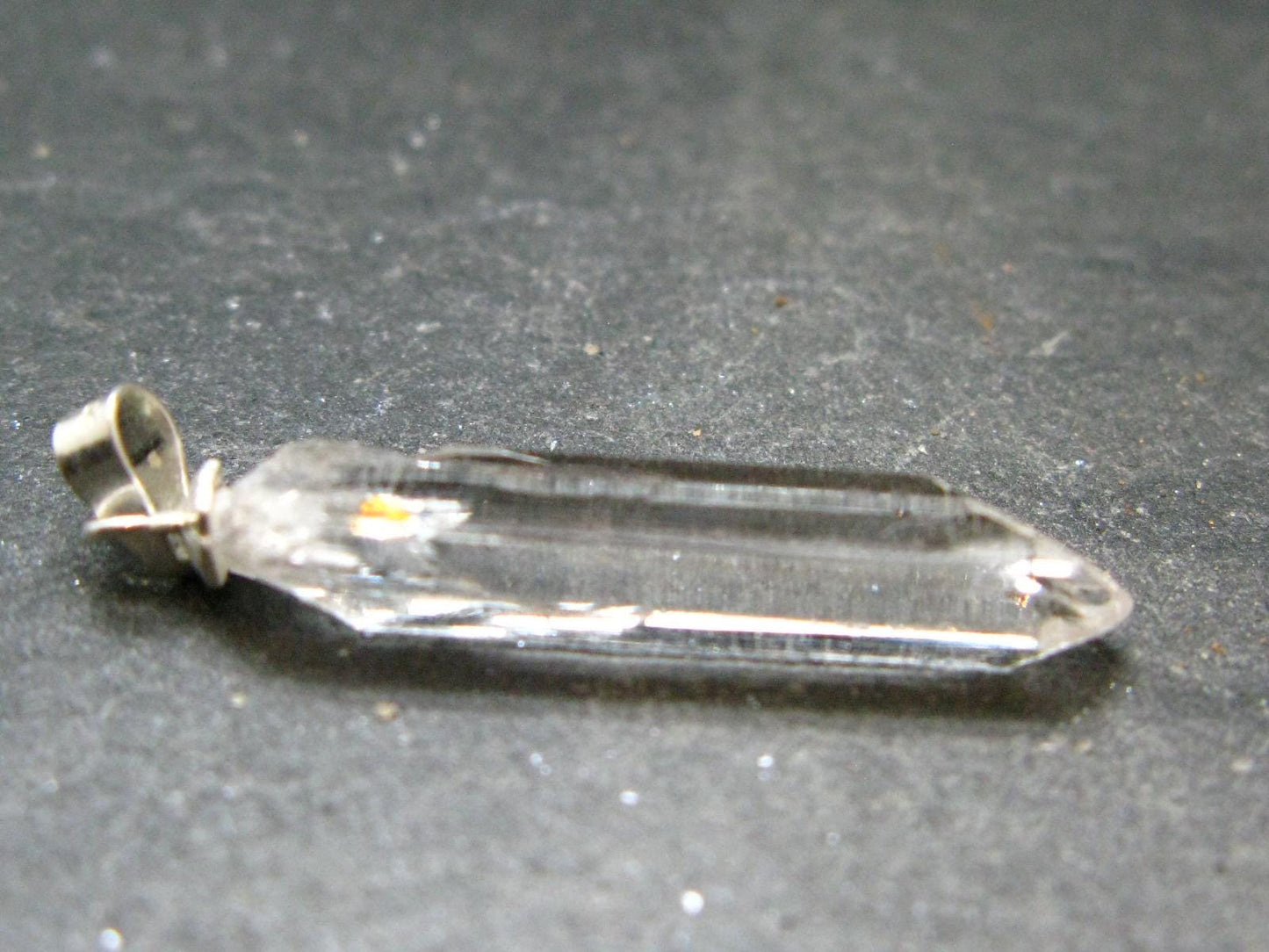 Nice Terminated Danburite Crystal Silver Pendant from Russia - 1.4" - 1.48 Grams