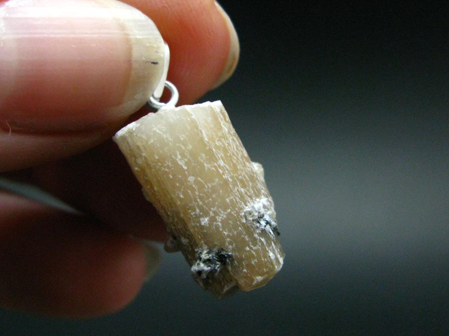 Natrolite Crystal Silver Pendant from Canada - 1.0" - 2.31 Grams