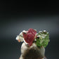 Green & Pink Gem Tourmaline Crystal Silver Studs From Brazil - 0.6"