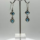 Swiss Blue Topaz Dangle Earrings with Dual Stone Design - Weight 6.68 Grams