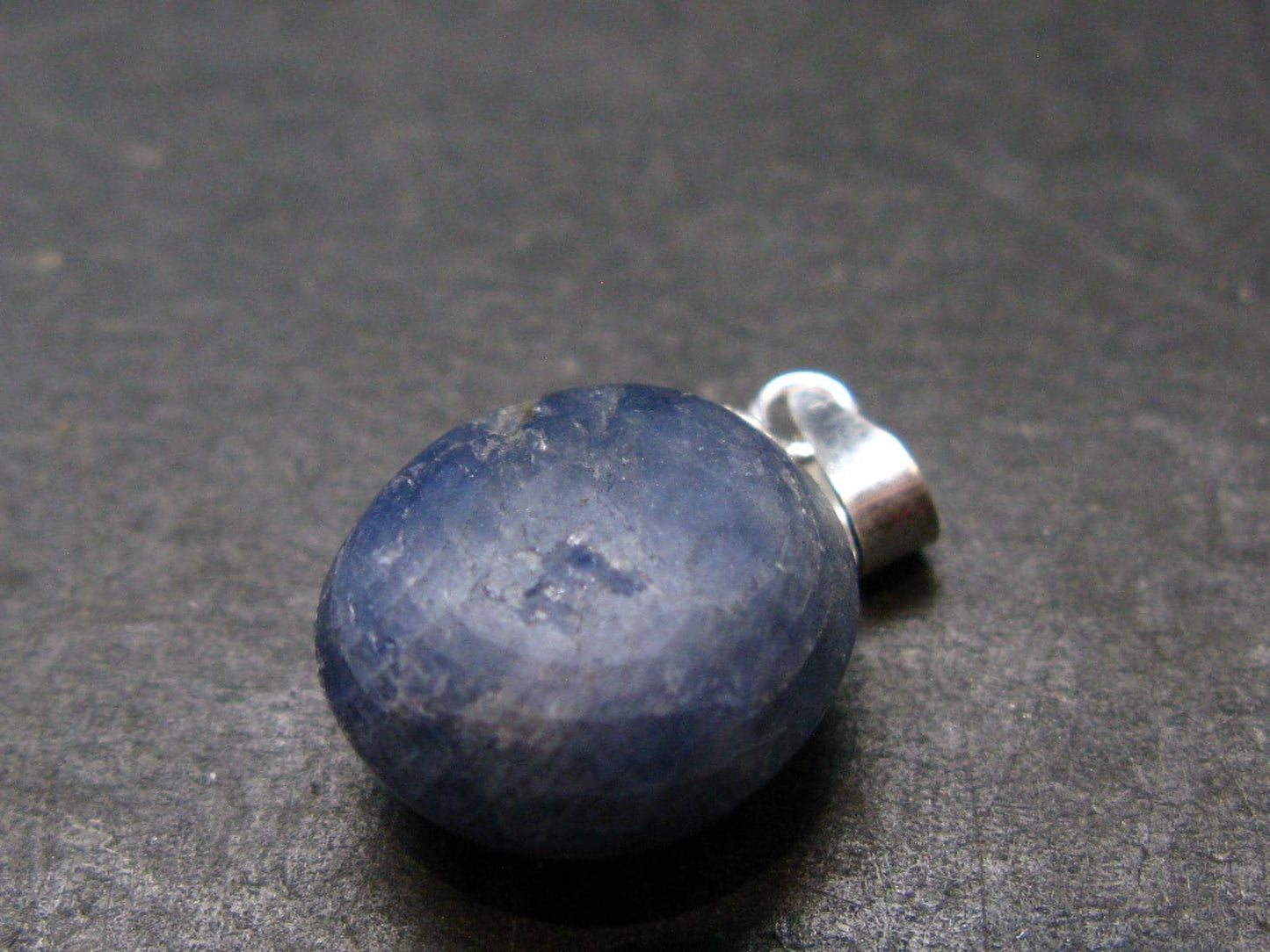 Gem Blue Sapphire Corundum Crystal Silver Pendant From Sri Lanka - 15.60 Carats