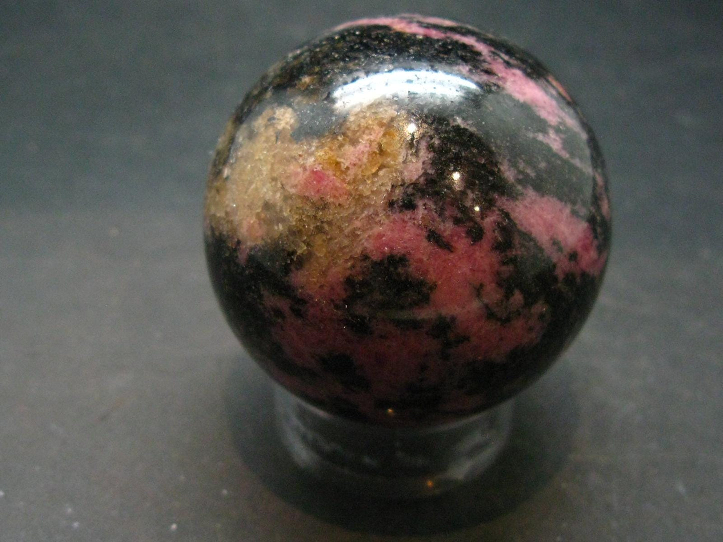 Pink Rhodonite Rodonite Sphere Ball From Canada - 1.8" - 201.34 Grams