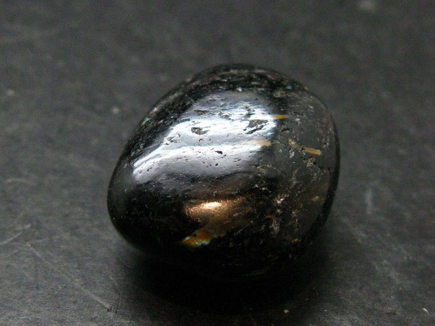 Rare Nuumite Nuummite Tumbled Stone From Greenland - 16.72 Grams - 1.0"