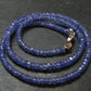 Gem Tanzanite Zoisite Necklace Beads From Tanzania - 17" - 12.12 Grams