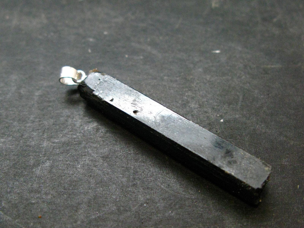 Aegirine Crystal Silver Pendant From Malawi - 1.8" - 4.13 Grams