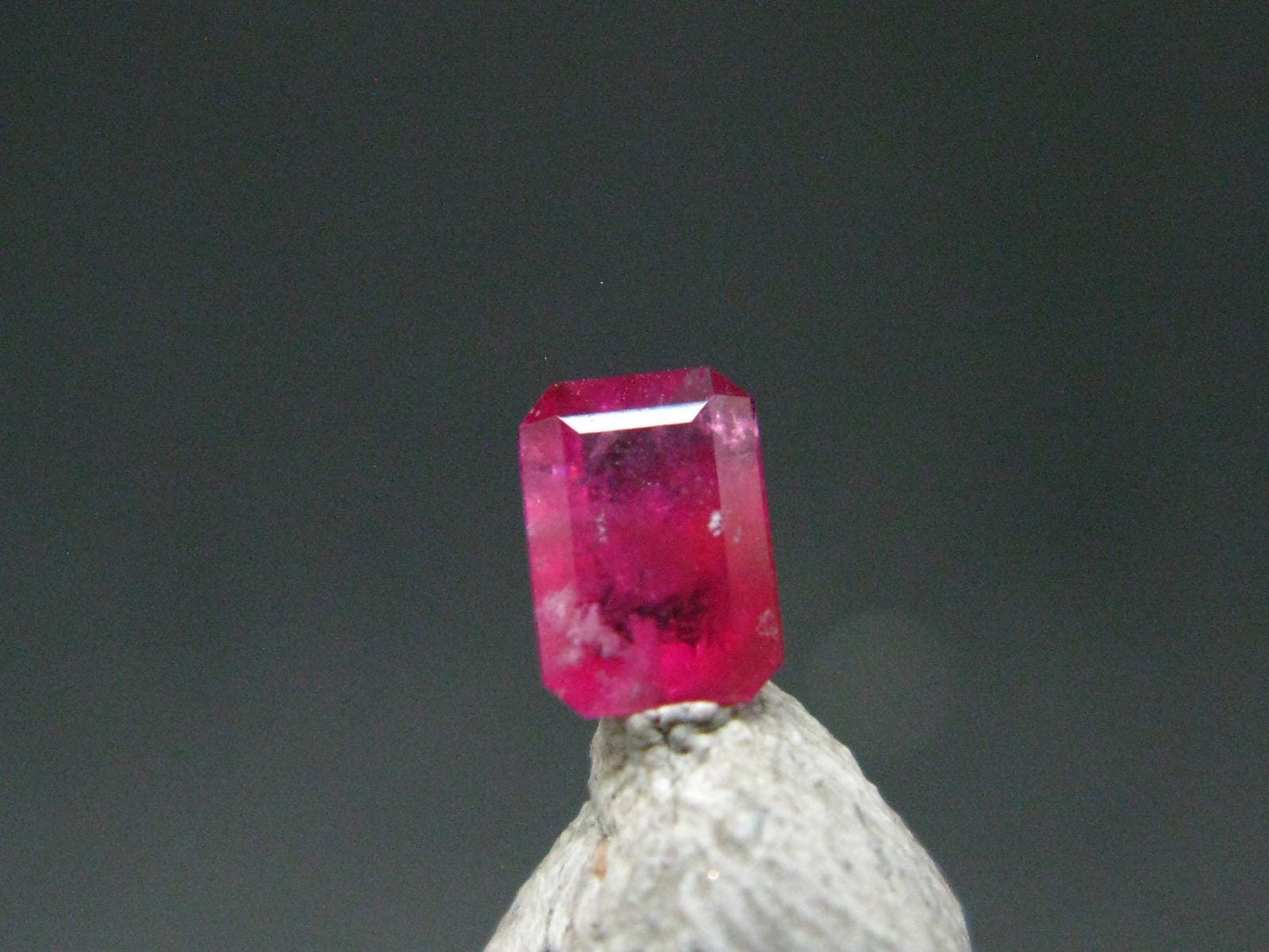 Beautiful Rare Gem Bixbite Red Beryl Emerald Cut Stone From Utah USA - 0.19 Carats - 4.6x3.2mm