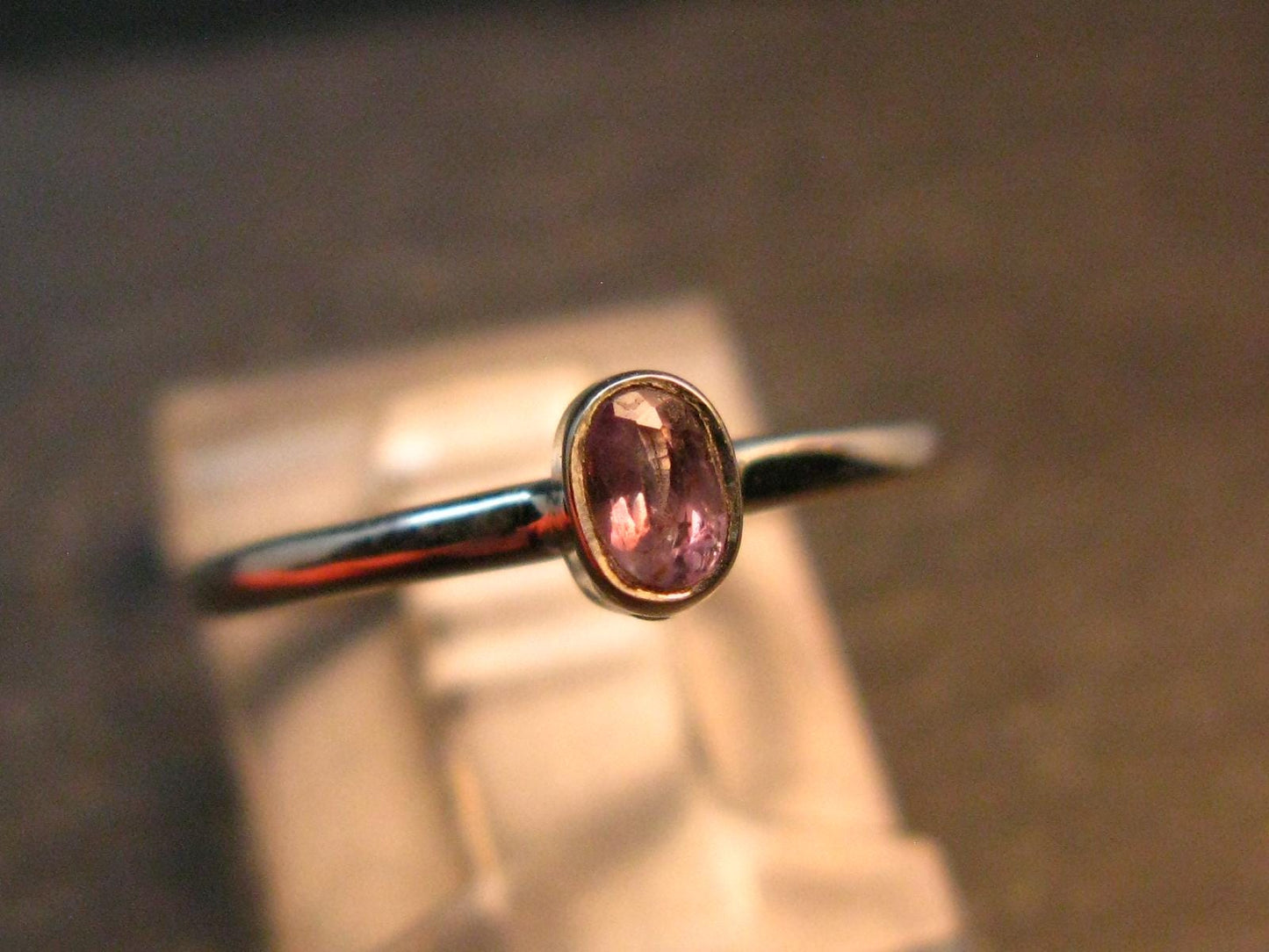 Genuine Alexandrite Gem Silver Ring From Russia - Size 4 - 1.32 Grams