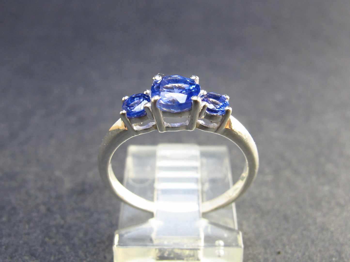Natural Blue Tanzanite (Zoisite) Crystal Sterling Silver Ring From Tanzania - 1.65 Grams- Size 6.5