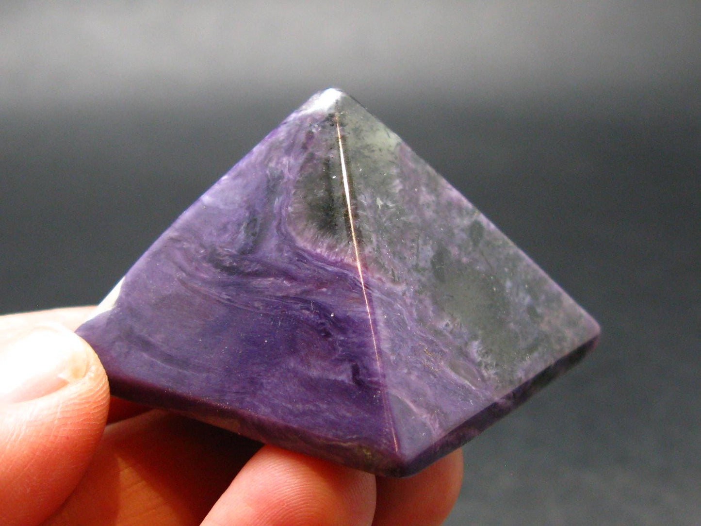 Rare High-Quality Charoite Pyramid From Russia - 1.5" - 48.70 Grams