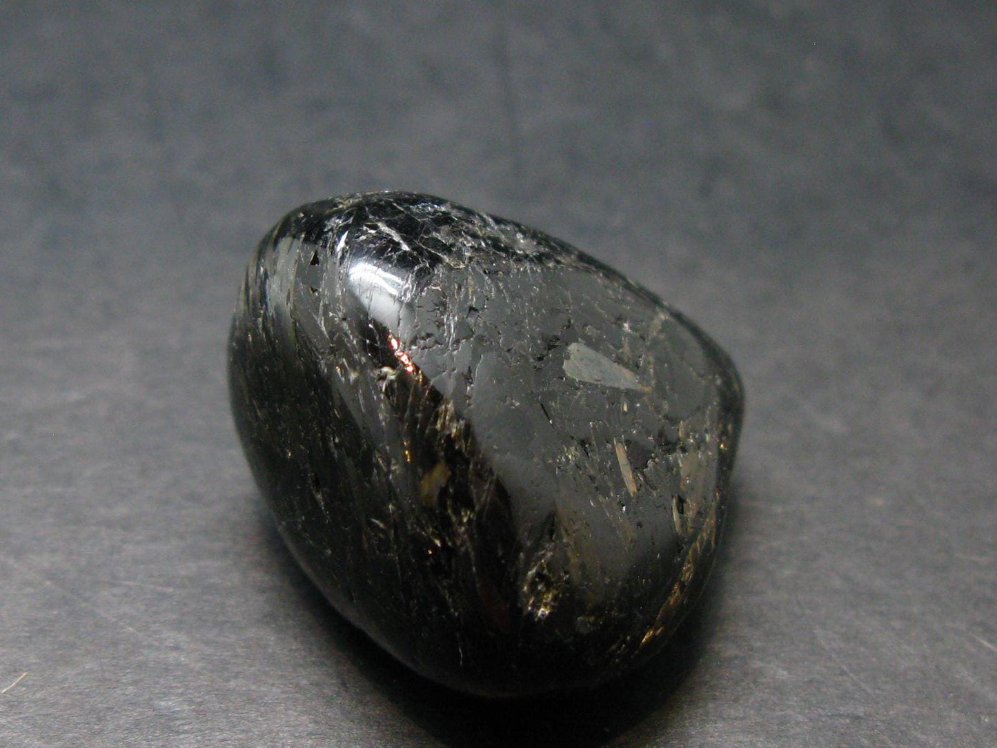 Rare Nuumite Nuummite Tumbled Stone From Greenland - 19.66 Grams - 0.9"
