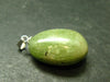Green Kyanite Crystal Silver Pendant From Tanzania - 1.2"