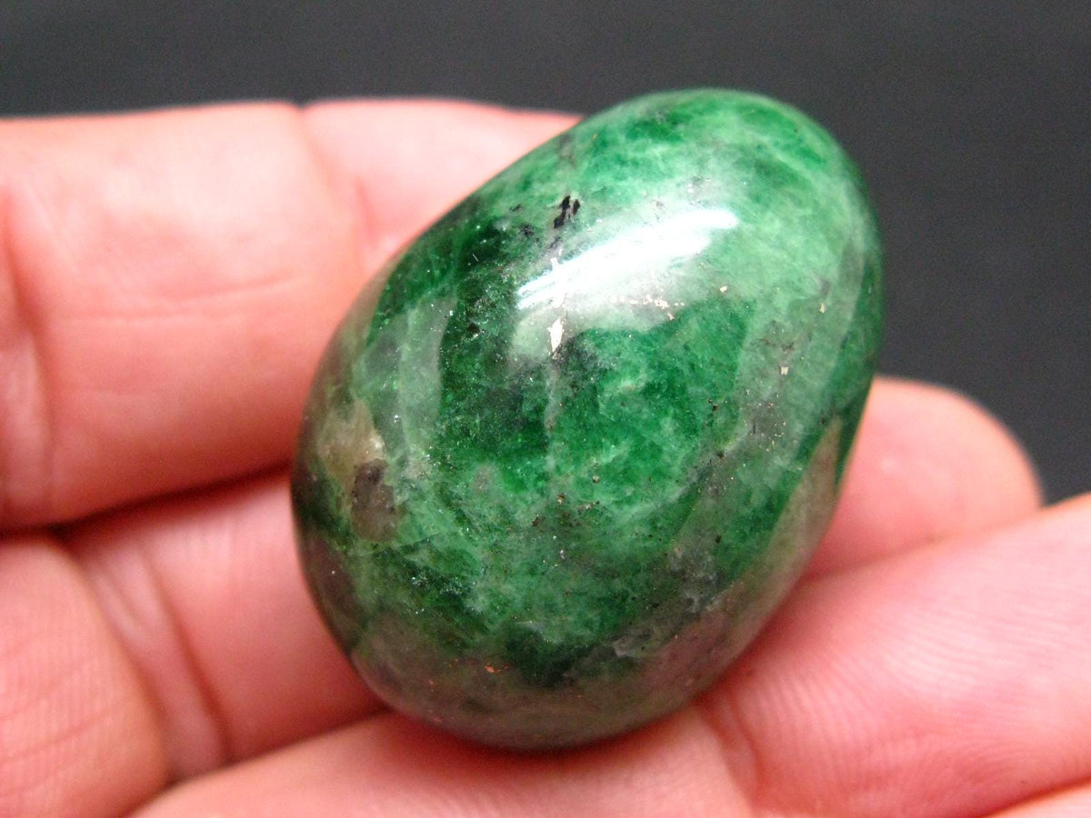 Gem Tsavorite Garnet Egg From Tanzania - 32.05 Grams - 1.3"