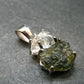 Moldavite & Herkimer Diamond Silver Pendant - 0.9" - 2.38 Grams