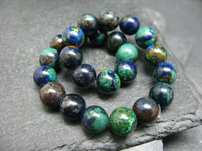 Azurite Genuine Bracelet ~ 7 Inches ~ 8mm Round Beads