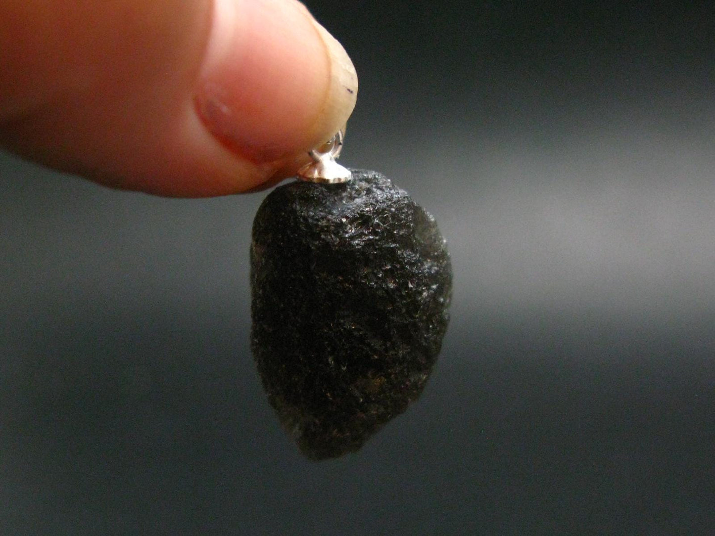 Rare Saffordite Cintamani Stone Pseudotektite Pendant from Arizona USA - 23.50 Carats - 1.2"