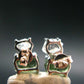 Moldavite & Herkimer Diamond Silver Stud Earrings - 0.7" - 2.55 Grams