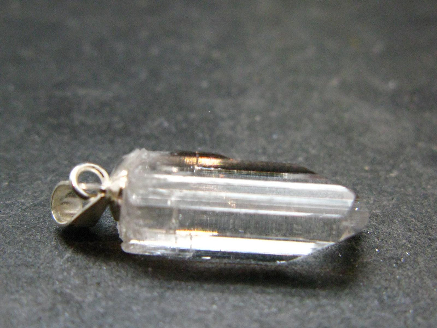 Nice Terminated Danburite Crystal Silver Pendant from Russia - 0.9" - 1.35 Grams