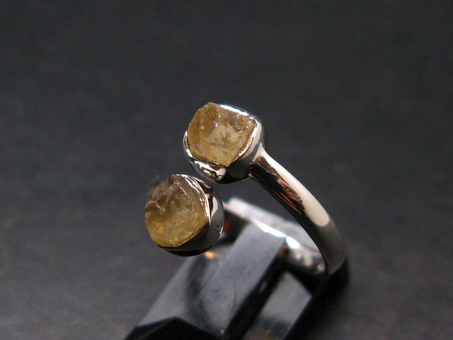 Rare Agni Gold Danburite Silver Ring From Tanzania - 2.15 Grams - size 7