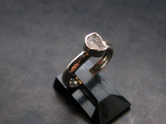 Gray Herderite Silver Ring from Africa - Size 6 - 1.63 Grams
